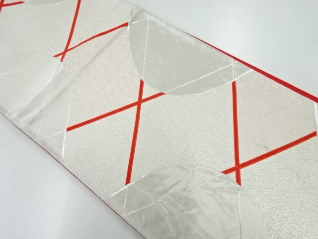 JAPANESE KIMONO / ANTIQUE FUKURO OBI / SILK / WOVEN FLOWER